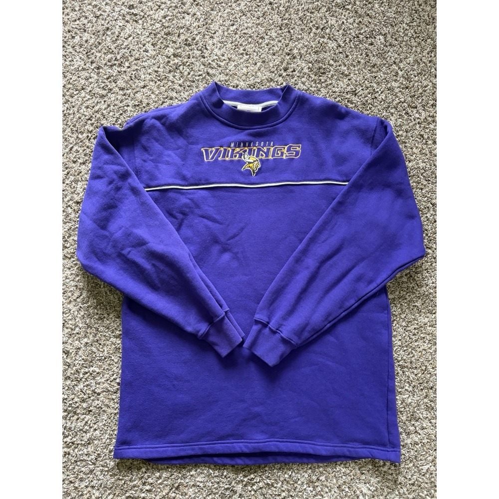Minnesota Vikings Sweatshirt Embroidered Logo Purple Large NFL by VF Imagewear